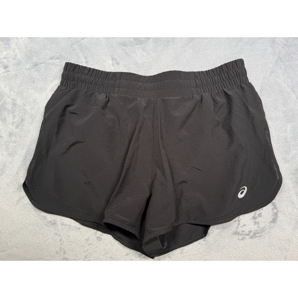 ASICS Core Split Running Shorts Womens M Black Stretch Performance Drawstring
